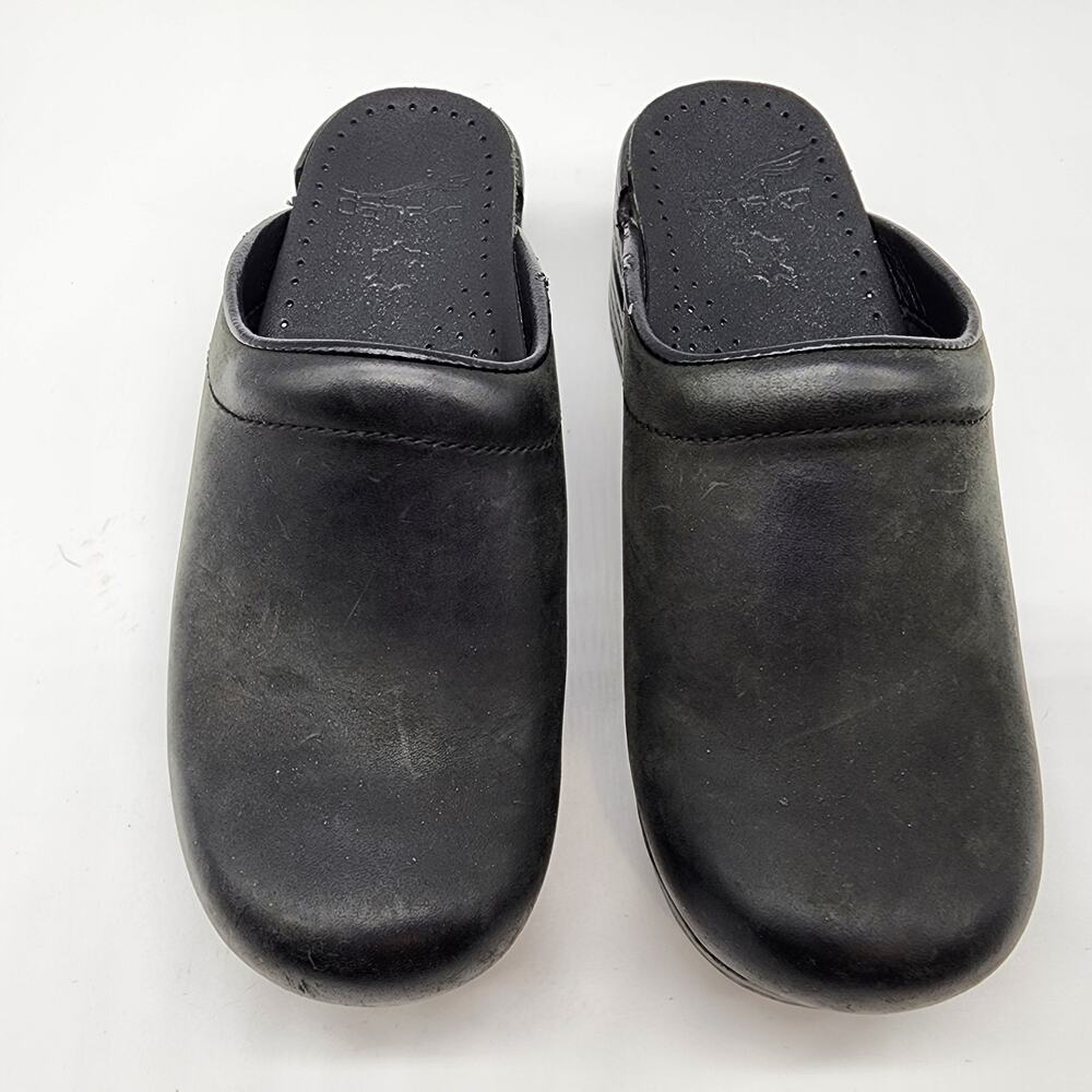 Dansko Sonja Open Back Clog Black Oiled Leather Slip-on Shoes EU 35 US 5 - Picture 2 of 10
